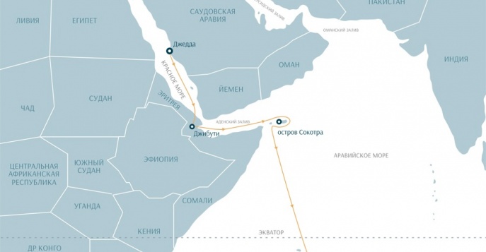 Карта круиза «Саудовская Аравия, Джибути, Сокотра и Сейшелы»